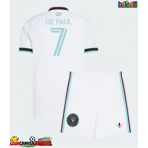 Camisa de Futebol Inter Miami Rodrigo De Paul #7 Equipamento Alternativo Infantil 2026-27 Manga Curta (+ Calças curtas)